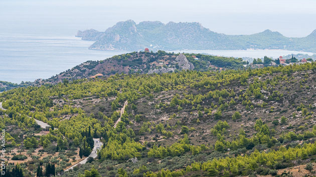 Vue sur la mer ionienne, pendant votre stage vélo de route en Grèce